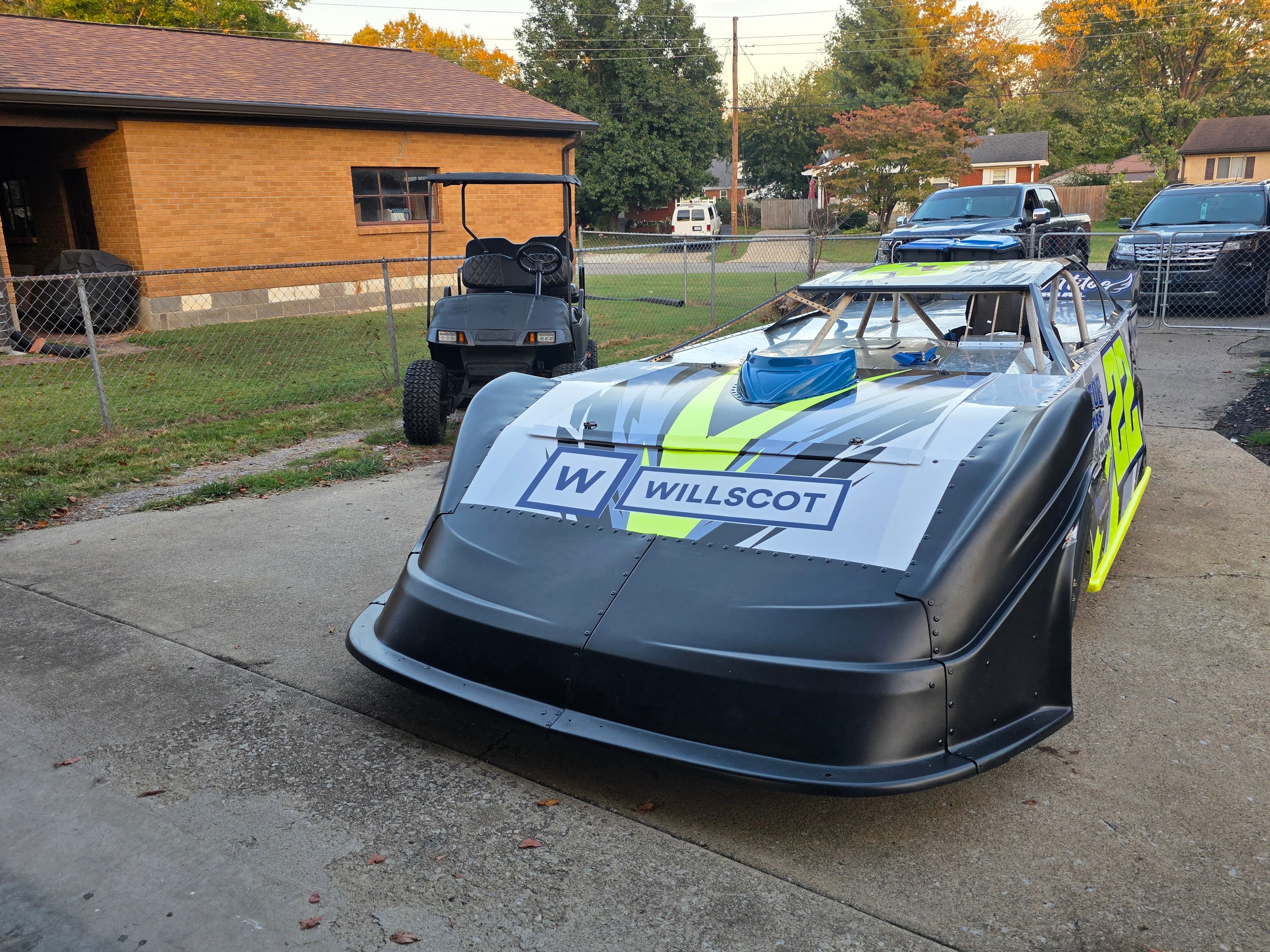 BRM Motorsports #22 — front nose view showing WillScot hood graphic